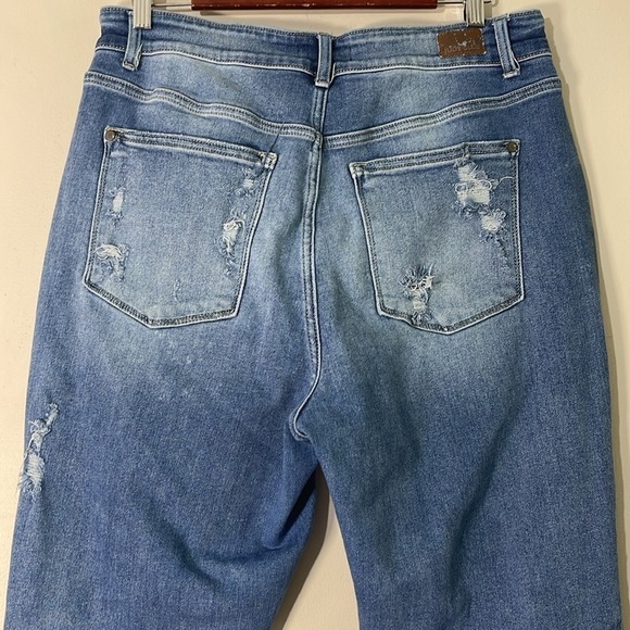 Judy Blue Harley Straight Leg Distressed Hem High Rise Jeans Sz. 14W - Picture 7 of 12